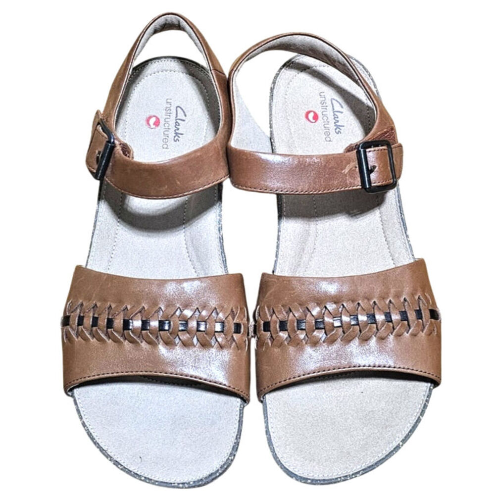 Clarks Unstructured Un Perri Way Flat Sandals Dar… - image 2